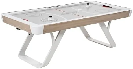 barrington camden 90 inch air hockey table with led electronic scorer arcade sound effects uv coated surface and pushers and pucks