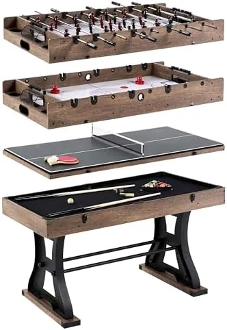 barrington coventry 54 4 in 1 combo game table with billiards air hockey foosball and table tennis
